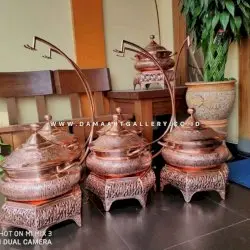 Chafing Dish Tembaga Roll Top Motif Batik